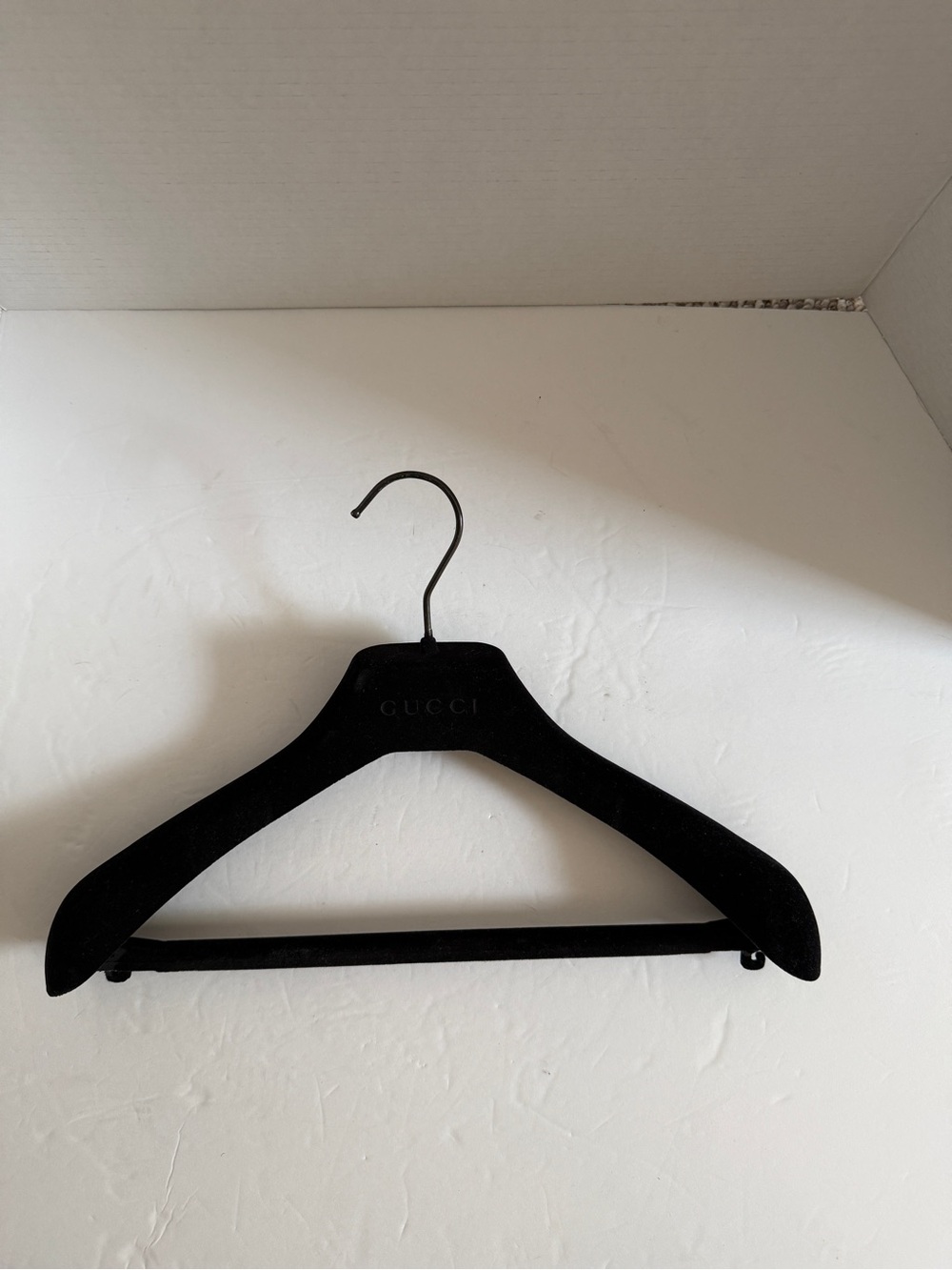 Gucci Black Velvet Padded Hanger with Metal Hook